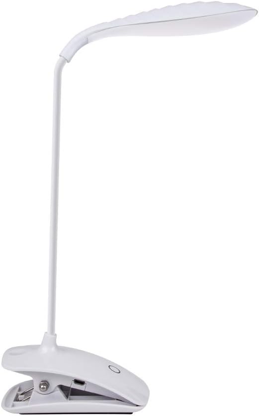 DEEPLITE Clip On Lamp, Battery Operated Reading Light for Desk, Bed Headboard, Flexible Gooseneck, 3 Level Brightness Adjustable, Touch Control