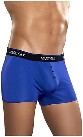 Mens Silk Knit Button Short, Small (28-30)- Cobalt