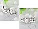 Creativelife Women's S925 Sterling Silver Cute Cat Women Open Ring,Adjustable