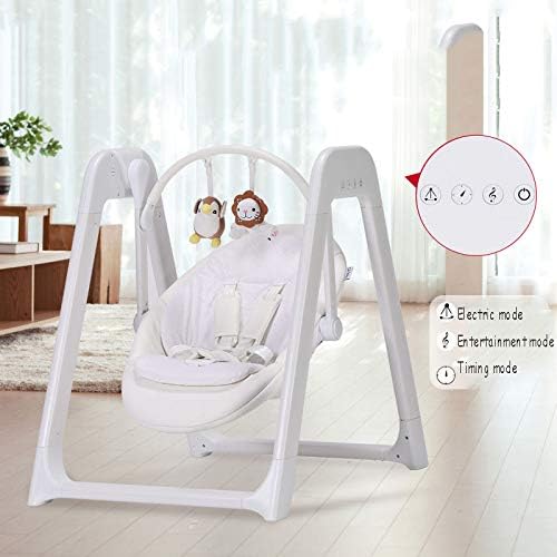 LYXCM Baby Swing Chair, Newborn-to-Toddler Rocker, New-Born Baby Bounce Infant Swing Electric,Backrest Adjustable,Music