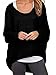 Uget Women's Casual Oversized Baggy Off-Shoulder Shirts Pullover Tops