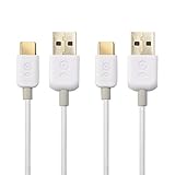 Cable Matters 2-Pack USB Type C (USB-C) to Type A (USB-A) Cable in White 3.3 Feet