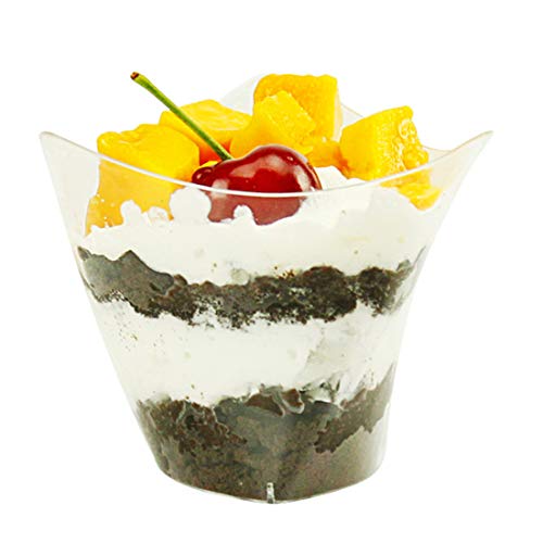 image for Tosnail 50 Pack 4oz Triangular Dessert Appetizer Tumbler Cups Plastic 