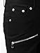 uxcell Men Casual Slim Fit Punk Gothic Pockets Patch Buckle Zipper Pants Trousers Black 30