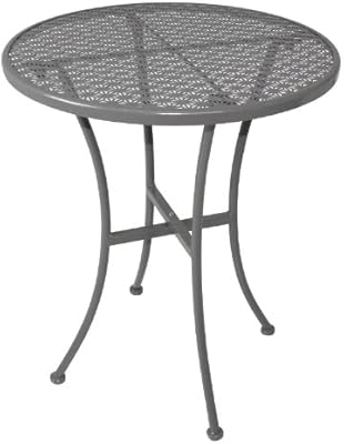 Mesa Redonda Bolero De Acero Gris Con Dibujos Para Bar Cafeteria