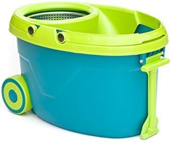 ASTICORP Asti Premium (Teal) Spin Mop Dual-Spinning Cleaning System with Pulling Handle, Detachable Wheels, 2 gallon Water Bucket &amp; Drain Hole
