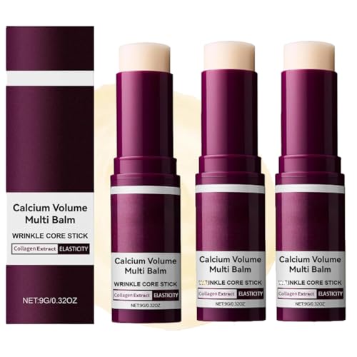 Cemenrete Calcium Multi Balm Anti-Aging, Calcium Volume Multi Balm, Cemenrete Calciums Multi Balms, Wrinkle Core Stick, Anti-aging, Hydrating, Firming Skin,Suitable for Eyes,Neck,Face (3, pcs)