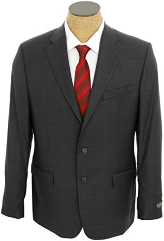 Ralph Lauren Mens 2 Button Dark Navy Blue Windowpane Wool Suit Separate - Size 42L