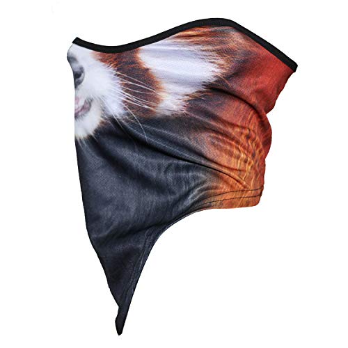 JIUSY 3D Animal Neck Gaiter Neck Warmer Windproof Face Mask Windproof Protection Cover for Ski Snowboard Snowmobile Cycling Motorcycle Riding Halloween Party Outdoor Men Women Red Panda
