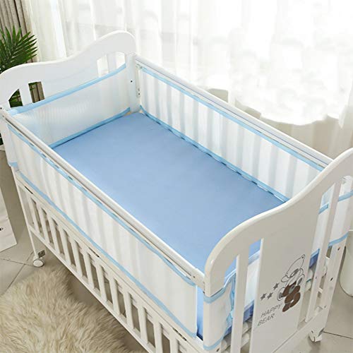 Liitrton Breathable Baby Crib Bumper Pads Collision-Proof Nursery Bedding Protect Bumper Pads Machine Washable (Yellow)