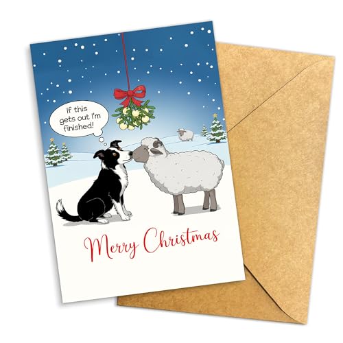 Podagree Funny Dog & Sheep Christmas Card, Christmas Holiday Card at Amazon