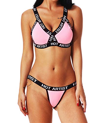 Set Women Sexy Sport Bandage Lingerie Corset Push Up Underwear Bra Briefs