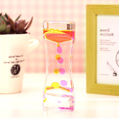 Liquid Motion Bubbler, Relaxing Colorful Liquid Motion Timer Bubbler Desk Sensory Toy Slow Bubble Drop Oil Droplets Soothing Visual Display for Improved Focus, Relaxation, Sensory Play