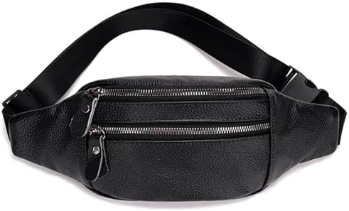 Amazon.com | Genuine Leather Fanny Pack Men Women Multi-Pockets