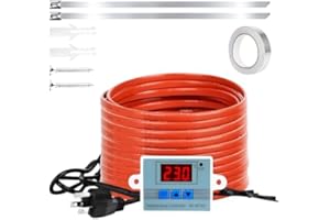 OKSTENCK Water Pipe Heat Tape for Freeze Protection Heat Tape Pipe for Roof/RV/Reptile Terrarium Pipe Heating Cable with Digi