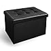 casa pura Ottoman Storage Bench | Classic-Design Upholstered Ottoman Coffee Table Foot Rest | Faux Leather - Black | Multiple Sizes and Colors - 30 x 15 x 15\