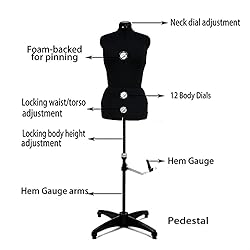 Black 13 Dials Female Fabric Adjustable Mannequin