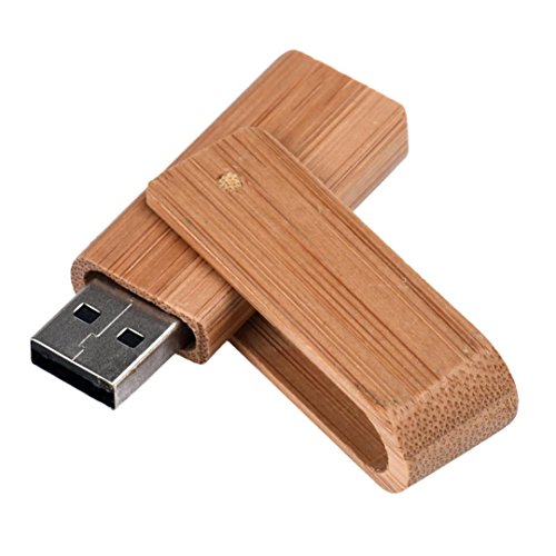 Voberry Swivel USB 2.0 Bamboo Flash Memory Stick Storage Thumb U Disk (1GB)