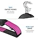 ZOBER Rubber Coated Plastic Hangers (20 Pk) Non Slip Rubberized U-Slide Hanger, Ultra Thin Space Saving Suit Hanger, Strap Hooks, 360° Hook