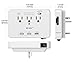 USB Wall Charger,Portable Wall Mount Outlet Plug with Dual USB Charging Ports and Quick Charger 3.0,3-Outlet Adapter,LED Sensor Night Light,2 Slide Out Phone Holders for Cellphone by ZONV