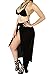 Kisscynest Women's 3 Piece High Waisted Halter Bikini Swimsuit Cover Ups Set Black M