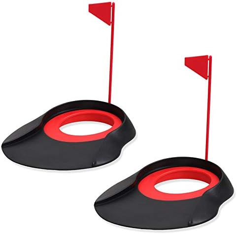 HOW TRUE 2 Pack Golf Practice Putting Cup Golf Putter Regulation Cup Golf Putting Green Hole Flag Indoor Outdoor Practice Training Aids HOW TRUE 2 Pack Golf Practice Putting Cup Golf Putter Regulation Cup Golf Putting Green Hole Flag Indoor Outdoor Practice Training Aids