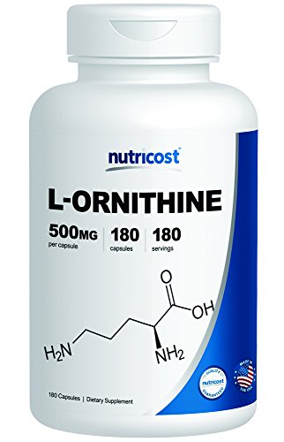 Nutricost l-ornithine 500mg, 180 capsules - non-gmo and gluten fr…