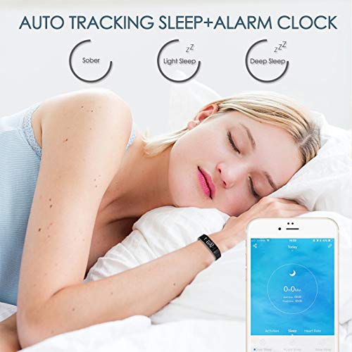 Fitness Tracker, Activity Tracker Watch Heart Rate Monitor, IP67 Waterproof Smart Wristband, Pedometer Watch for Android and iOS Smartphone