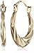 14k Yellow Gold Twist Creole Hoop Earrings