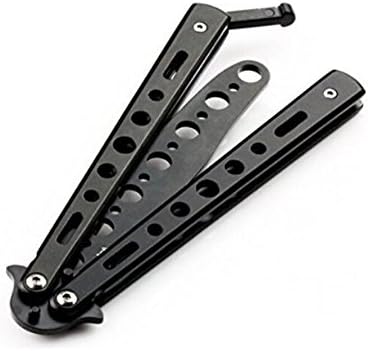 LTDD Portable Stainless Steel Folding Butterfly Training Tool Trainer_ Black