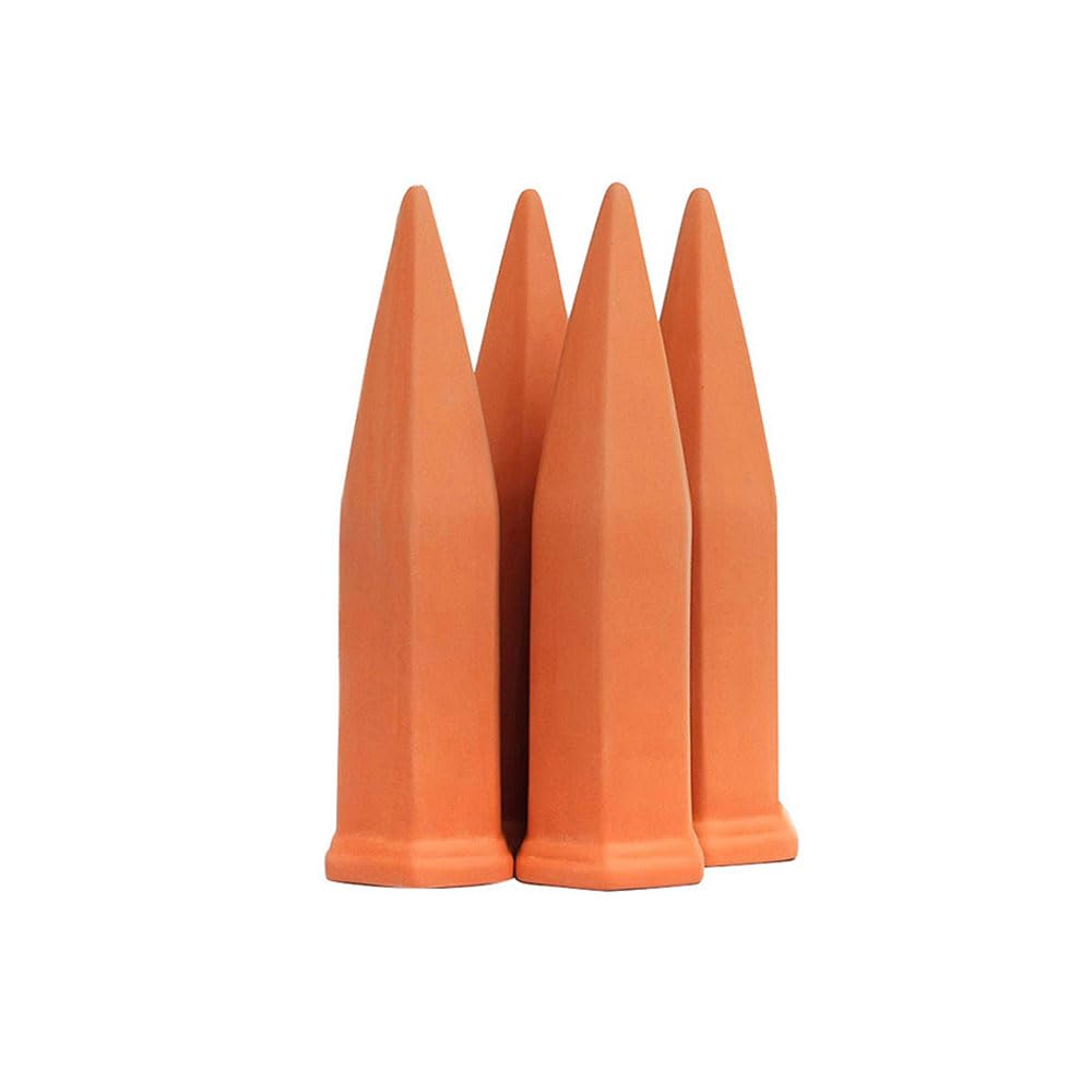 SagaSave 4Pcs Terracotta Self Watering Spikes, Automatic Plant Waterers Vacation Irrigation System for Indoor Outdoor Home and Office Plants