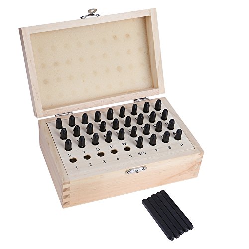 36pcs Letter Number Alphabet Punch Stamp Set, 4mm Stainless Steel Metal Stamping Kit Leather Wood Craft Stamping Tool, - Thumbnail 6