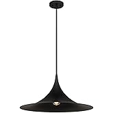 Savoy House 7-7639-1-89 Bowdin Traditional Metal Hat-Like Pendant, 1-Light 60 Watt, 11" H x 24" W, Matte Black