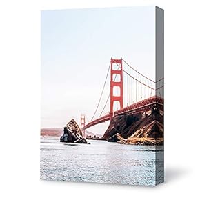 Canvas Wall Art Brooklyn Bridge and New York City Painting Artwork for Home Prints Framed - 12x18 inches