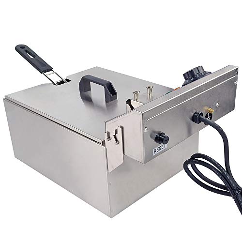 TAIMIKO Electric Deep Fryer 2500W 6L Stainless Steel French Fry Deep Fat Fryer with Basket,Commercial Restaurant,Fast Food Restaurant