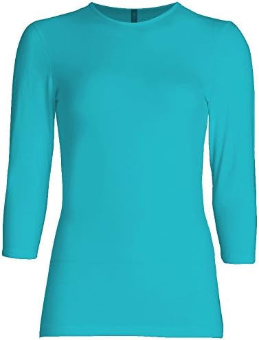 Esteez 3/4 Sleeve Shirt for Women Fitted/Relaxed Cotton Lycra Base layering