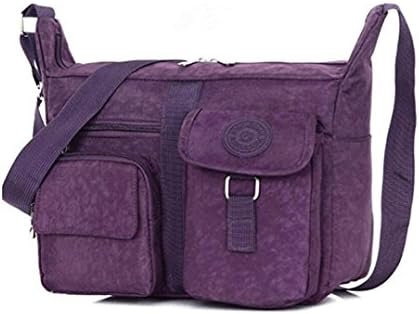 Niktest Womens Solid Color Sports Packet Canvas Shoulder Bags Rose Red