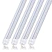 JOMITOP T8 8 Foot Led Tube Light 5000K Single Pin Base（Ballast Removal） 45W Replacement 100W, Single Pin FA8 Base Dual-Ended Power Daylight White Clear Cover, AC 85-265V 4 Pack