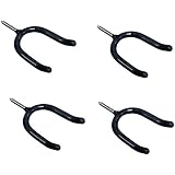 RamPro 4 Black Wall Mount Screw-in Tool Holder, Utility U-Hooks 3-1/2”. Great for Garage/Workshop Storage. Hang Shovels, Rakes, Brooms, Garden Tools etc.