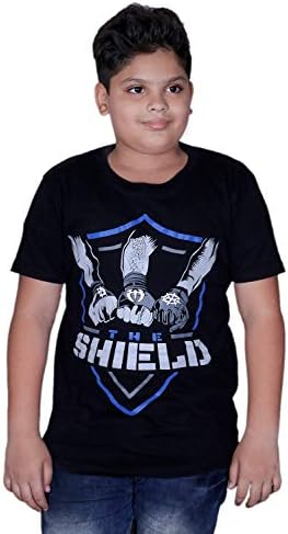 Step Shoes Black Cotton Round Neck Half Sleeve Roman reings t Shirts for Boys