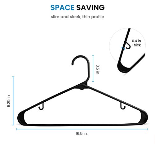 6 Everyday+Standard+Black+Plastic+Hangers