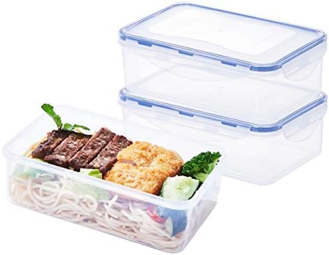 3パック 蓋つきフードコンテナ 密閉食品保存容器 Bpaフリープラスチック食品コンテナセット