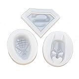3pieces Pack Super Hero Silicone Mold for Jewelry Pendant Charms Making DIY Resin Casting Mould