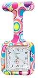Boolavard® TM Nurses Infection Control Colored Patterned Silicone Rubber Fob Watches - SQUARE Colourful Bubbles