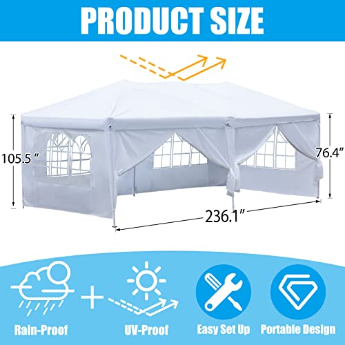 ECOTOUGE 10 x20 Canopy Tent with Sidewalls, Folding Pop Up Canopies