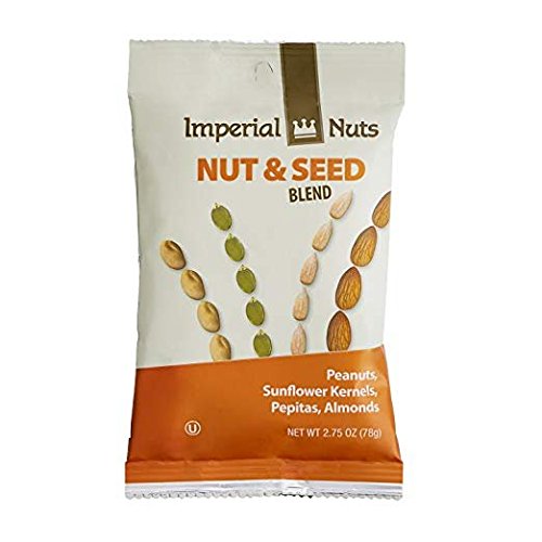 Imperial Nuts Grab & Go 8 PK Variety of Snack Blend Featuring a Large Assortment of Variety of Fresh Nuts, Dried Fruits, Seeds & Chocolate Blend.