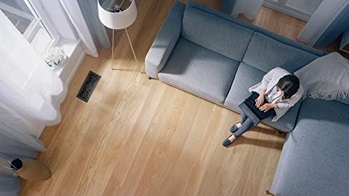 Brushed nickel vent cowl with dampers.