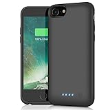 Battery Case for iPhone 8/7,6000mAh Rechargeable Charger Case Portable Battery Pack for iPhone 7/8 Protective Charging Case Bank (4.7 Inch) (Black)