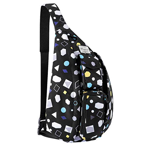 KAMO Sling Backpack - Travel Rope Bag Crossbody Pack for Women Men Teens - Waterproof Outdoor Shoulder Backpack for Trekking Bicycle Sport Hiking Camping