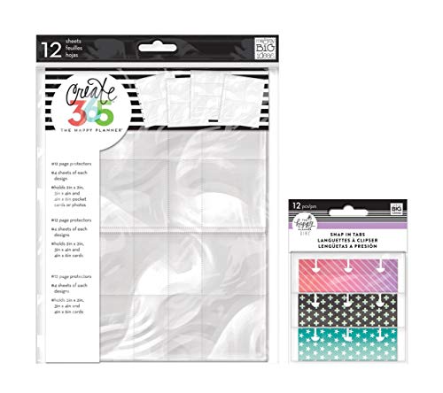 me & My Big Ideas Create 365 Medium/Classic Page Protector and Snap in Tabs, Healthy Hero (Set of 2)